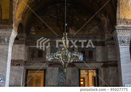 Inside the Hagia Sophia in Istanbul, Turkey. 95027775