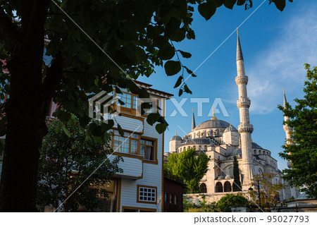 Sultan Ahmed Mosque, also known as the Blue Mosque, built in the Historic Areas of Istanbul, Turkey 95027793