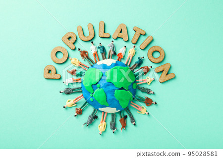 Concept or composition of World Population day 95028581