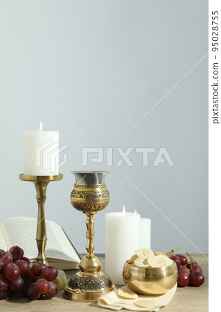 Concept or composition of Eucharist, space for text Concept or composition of Eucharist, space for text 95028755