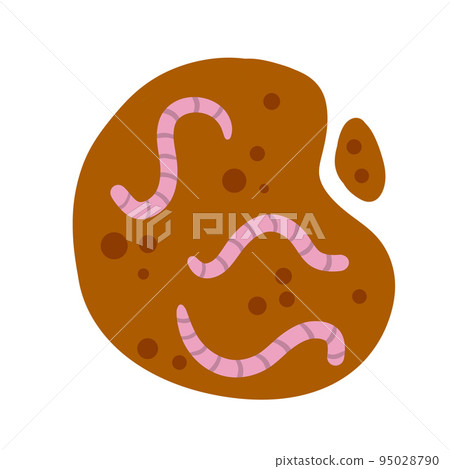 Set of earthworms in ground. Set of earthworms in ground. 95028790