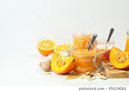 Concept of tasty food, pumpkin jam, space for text 95029088