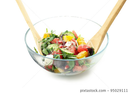 Salad with red orange isolated on white background 95029111