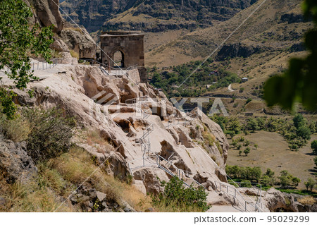 Vardzia, a cave monastery in Georgia. cave monastery and ancient city. Caves in the rock close-up. Landmark of Georgia 95029299
