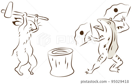 Choju Giga兔子和青蛙製作麻糬 Choju Giga兔子和青蛙製作麻糬 95029418