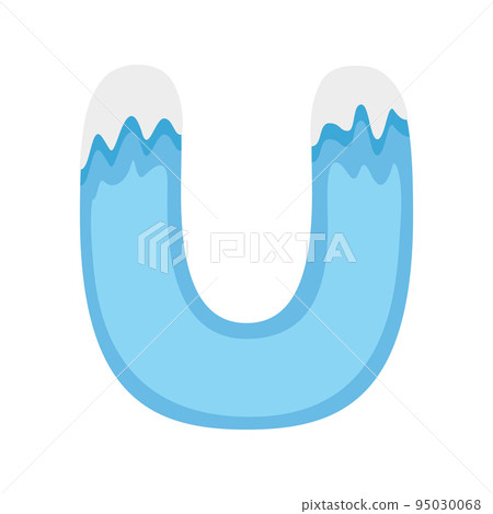 Letter U Snow, vector illustration 95030068