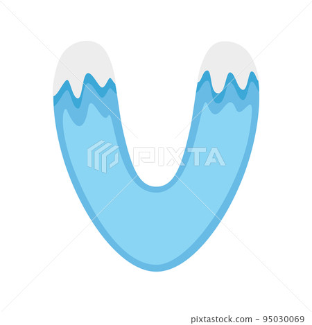 Letter V Snow, vector illustration 95030069