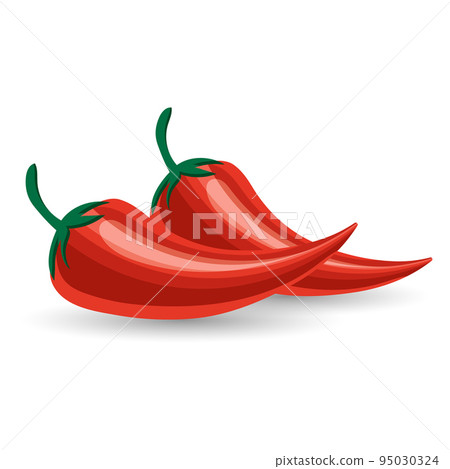 Red chili peppers on a white background. Vegetables illustration, clip-art, vector Red chili peppers on a white background. Vegetables illustration, clip-art, vector 95030324