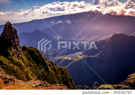 Mafate circus, from piton Maido, La Reunion island Mafate circus, from piton Maido, La Reunion island 95030797