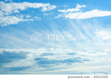 Blue sky with white clouds. Beautiful cloudy sky Blue sky with white clouds. Beautiful cloudy sky 95031405
