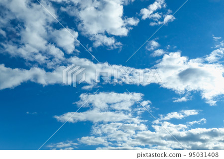 Blue sky with white clouds. Beautiful cloudy sky Blue sky with white clouds. Beautiful cloudy sky 95031408