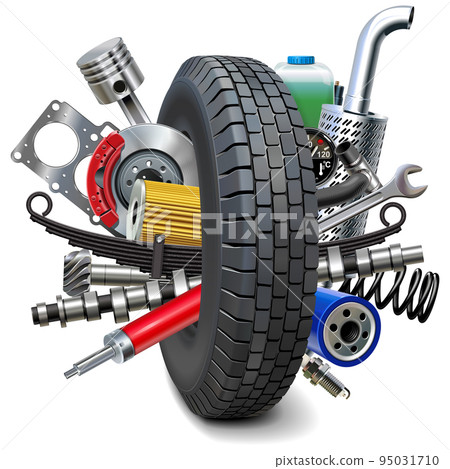 Vector Truck Tire with Car Spares 95031710