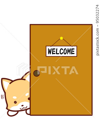 一隻狗把頭伸出門外① 95032274