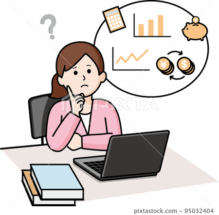 考慮資產管理的女人 95032404