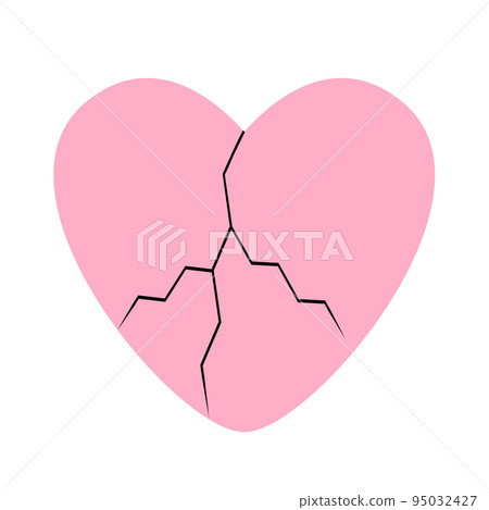 Cracked heart. Image of divorce, breakup, fight 95032427