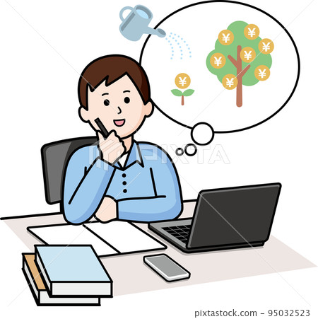 A man thinking about asset management 95032523