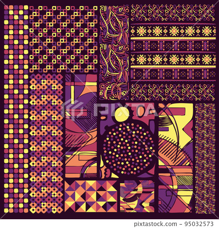 Abstract violet color design collage 95032573