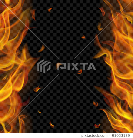Fire flame on two sides with vertical repeat 95033189