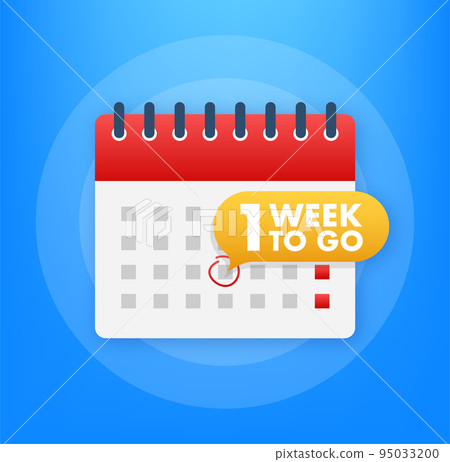 One week to go offer. Calendar icon. Vector stock illustration. 95033200