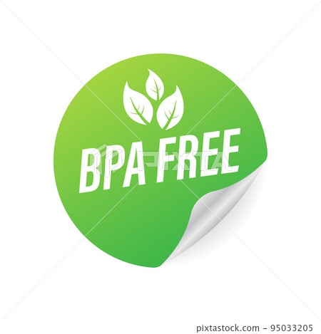 Green colored BPA free emblems, badge, logo, icon. Vector stock illustration. 95033205