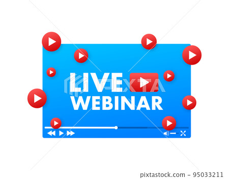 Live Webinar Button, icon. Vector stock illustration Live Webinar Button, icon. Vector stock illustration 95033211