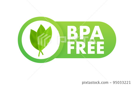 Green colored BPA free emblems, badge, logo, icon. Vector stock illustration. Green colored BPA free emblems, badge, logo, icon. Vector stock illustration. 95033221