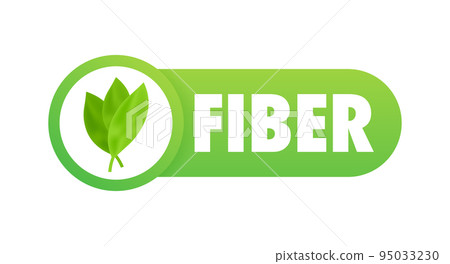 Fiber Badge isolated on white background. Vegan Button. Vector stock illustration. 95033230