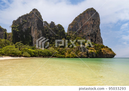 Beautiful beach at Railay Beach, a destination of tourist in Krabi province, southern of Thailand Beautiful beach at Railay Beach, a destination of tourist in Krabi province, southern of Thailand 95033293