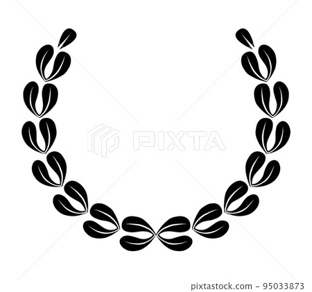 Vintage laurel wreath. Black silhouette circular sign depicting an award achievement heraldry, nobility, emblem. Laurel wreath award, winning, prize or victory 95033873