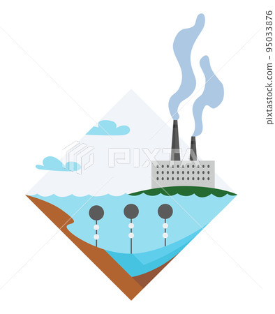 Generation energy type icon. Power station sign. Modern technology, ecological emissions industry, sustainability concept. Nonrenewable fuel generation 95033876
