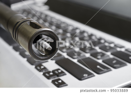 Spy. Barrel gun. Espionage. Media war crime investigation computer. Hybrid war propaganda. Arms trade weapon shop. Defence security data protect information war news. Cyber war military communications Spy. Barrel gun. Espionage. Media war crime investigation computer. Hybrid war propaganda. Arms trade weapon shop. Defence security data protect information war news. Cyber war military communications 95033889