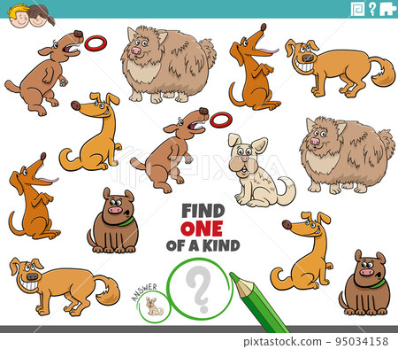 one of a kind game with funny cartoon dogs 95034158