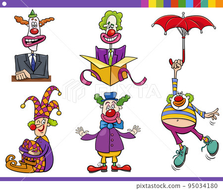 cartoon clowns comic characters set 95034180
