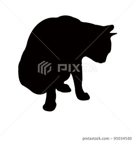 a cat body silhouette vector 95034580