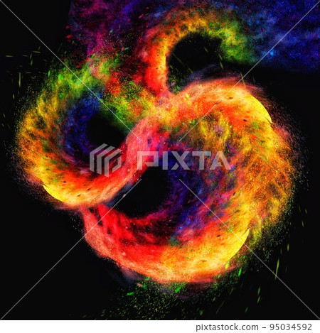 Abstract background with swirling colorful smoke - Stock Illustration