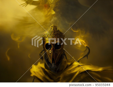 A Demonic Deity with Golden Mask A Demonic Deity with Golden Mask 95035044