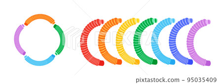 Sensory children toy from a corrugated pipe, pop tubes. Sensory children toy from a corrugated pipe, pop tubes. 95035409