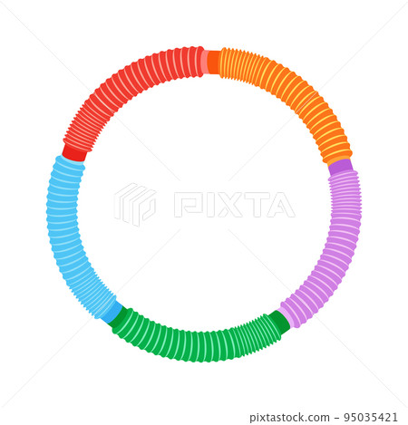 Pop tubes. Round frame. Sensory children toy from corrugated pipe. 95035421