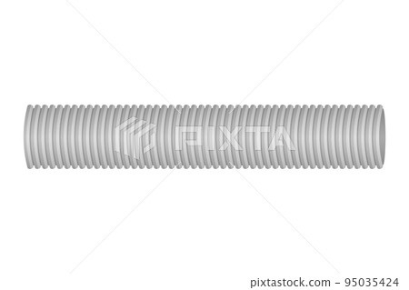 Flexible corrugated gray plastic pipe isolated on white. Flexible corrugated gray plastic pipe isolated on white. 95035424