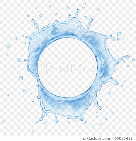 Water crown with drops. Top view 95035451