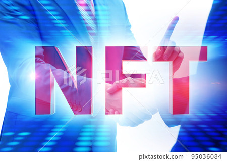 Business people in NFT non fungible concept Business people in NFT non fungible concept 95036084