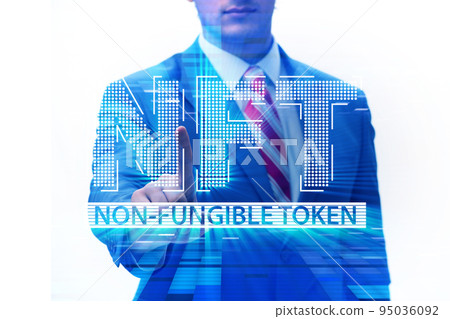 Business people in NFT non fungible concept 95036092
