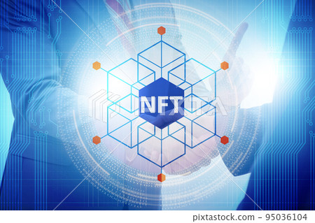 Business people in NFT non fungible concept Business people in NFT non fungible concept 95036104