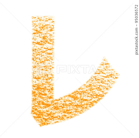 Katakana drawn with crayon "Re" orange background white path with other colors / list 95036572