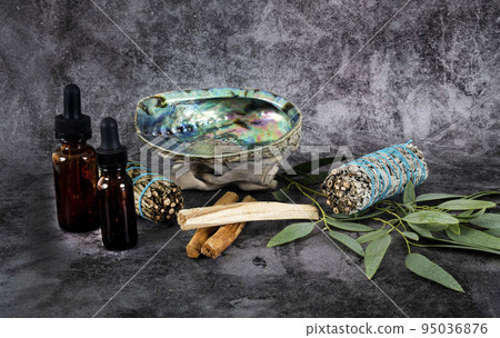 sage, palo santo and abalone sage, palo santo and abalone 95036876