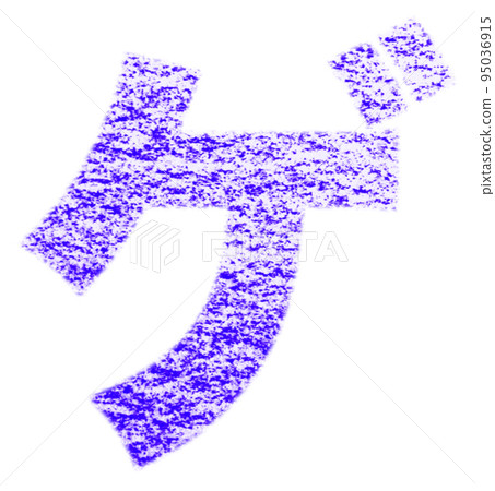 Katakana drawn with crayon "Ge" bluish-purple background white with path Other colors / list available 95036915