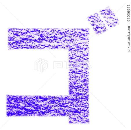 Katakana "Go" drawn with crayons Blue background white with path Other colors / list ants Katakana "Go" drawn with crayons Blue background white with path Other colors / list ants 95036931