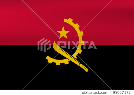 Flag of Angola. Angolan national symbol in official colors. Template icon. Abstract vector background Flag of Angola. Angolan national symbol in official colors. Template icon. Abstract vector background 95037172