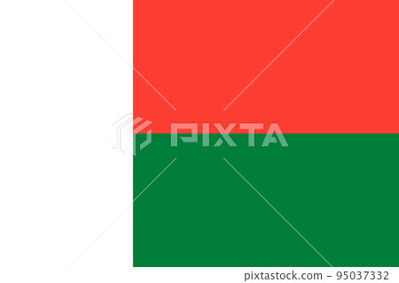 Flag of Madagascar. National symbol in official colors. Template icon. Abstract vector background 95037332