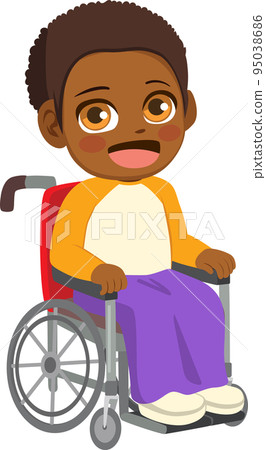 Kid With Disability Use Wheelchair Kid With Disability Use Wheelchair 95038686